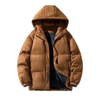 Doudoune Homme Capuche Chaude Hiver Grande Taille Casual Veste Epaisse Confortable Couleur Unie - Violet Violet - Prêt-à-Porter