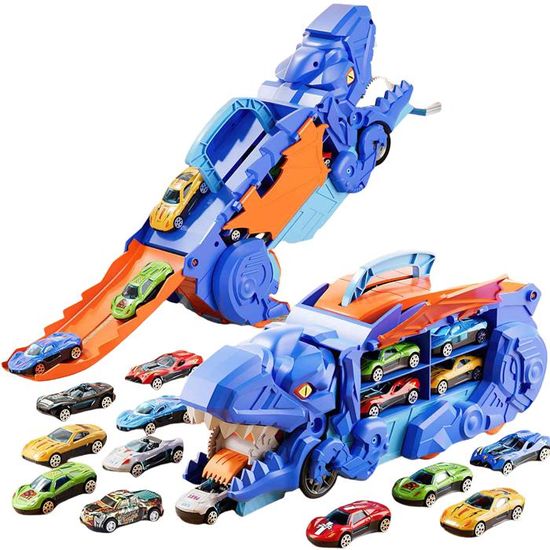 Camion Dinosaure Transformable pour Enfants, Jouets avec 12 Voitures, Garage Ultime, Piste de Course et Camions Camion Dinosaure Transformable pour Enfants, Jouets avec 12 Voitures, Garage Ultime, Piste de Course et Camions