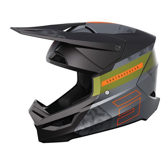 SHOT RACE GEAR Casque Furious Army Green Matt - Casque Off-Road Homologué ECE 2206