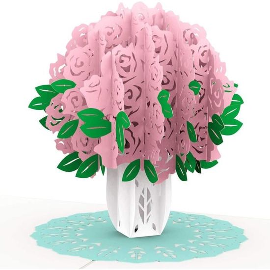 Carte Pop-Up Bouquet De Coeur, Douce Carte 3D Lettre Amour