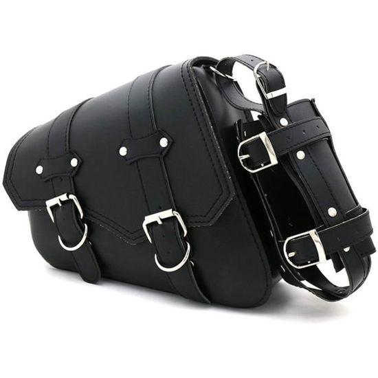 Sacoches Selle Moto En Cuir Marron - 2 Côtés - 10L - Artisanales (Handmade) - Garantie 1 An