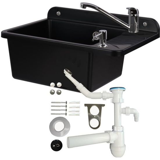 Vidage de lavabo à tirette - Plastique noir mat - Mâle 33/42 - NF -  Robinetterie & Sanitaire - Rolf - Ayor