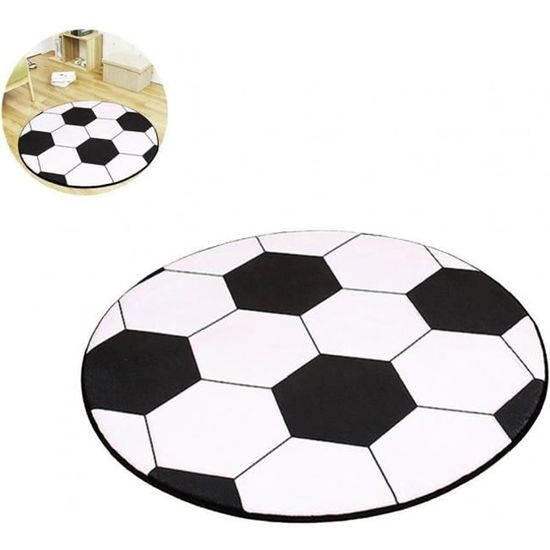 1PC mignon dessin animé football tapis rond football tapis de football coiffe tamotte tapis créatif moquette moquette (80cm - 31.5in