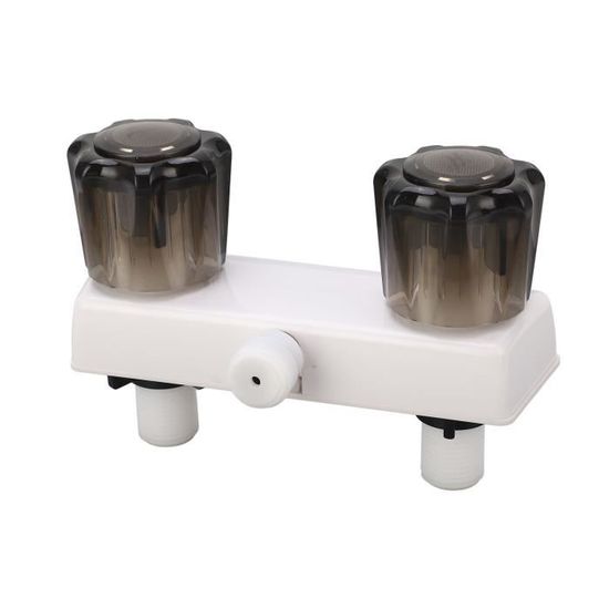 Robinet Douche Camping-Car Blanc - Mitigeur 2 Boutons | Pour CAR, Van, Caravane