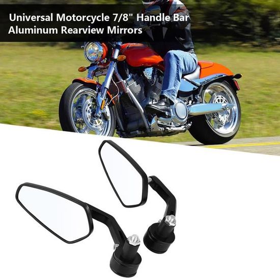 Moto 1 Paire Acier Noir Triangle Rétroviseurs Latéraux Personnalisés