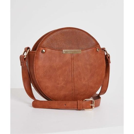GRAIN DE MALICE Petit sac rond camel femme Achat Vente