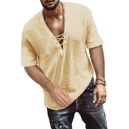 Gilet D'Été Sans Manches Homme - Coton/Lin, Style Décontracté - Pour Quotidien, Loisirs, Vacances