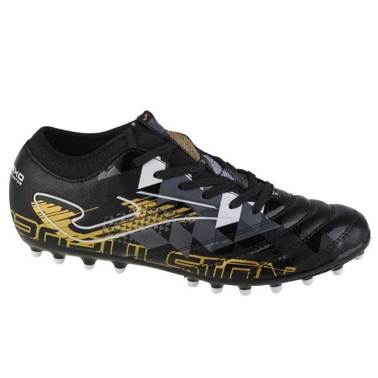 Chaussures De Football JOMA AIGLE 2321 Pour Terrain Ferme (FG) - Tige PU, Semelle Caoutchouc Crampons, Noir