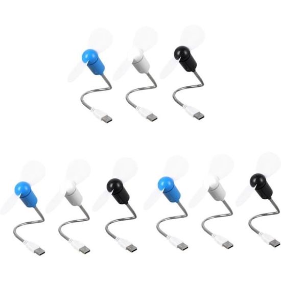 Lot De 5 Mini Ventilateurs USB 2-en-1 Yuio - Portable Silencieux Pour Téléphone Type C Et Micro USB