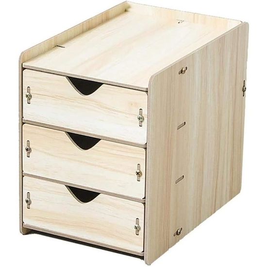 Classeur Tiroirs Verrouillable A4 - 3 Tiroirs, Gris - Pour Bureau, Rangement De Documents, Fournitures - Dimensions 29,5x39,4x43 Cm