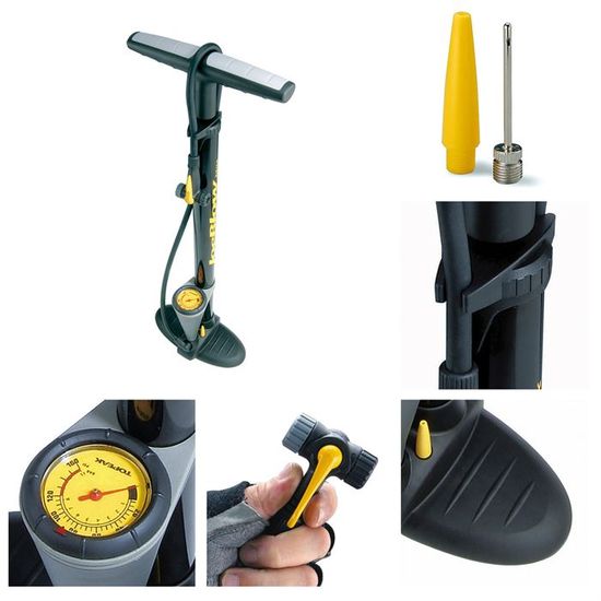 Pompe à Vélo Topeak Joe Blow Max HP - Manomètre 160 PSI - Tête TwinHead Presta/Schrader