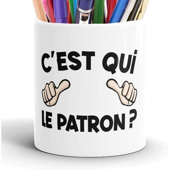 Pot à Crayons Humoristique Céramique - Cadeau Drôle Pour Collègue, Retraite - Message Marrant - Fabriqué En France