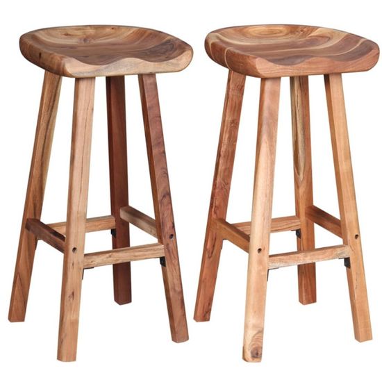 Tabouret En Bois D’acajou Massif – VidaXL – Neuf, Pour Salon Ou Salle à Manger