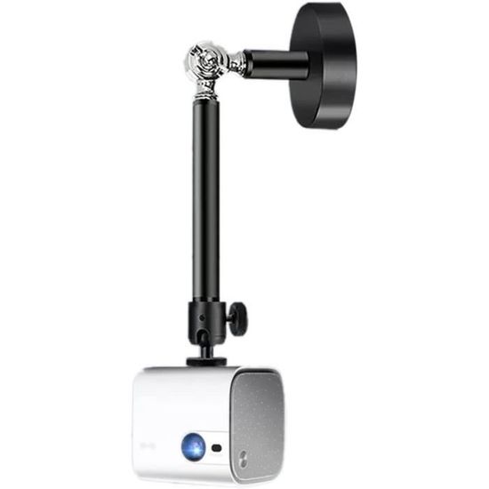 Support Réglable Pour Projecteur 24-40 Cm - Rotation 360°, Inclinaison 90°, Filetage 1/4" - Pour Bureau, Canapé, Chevet - Blanc