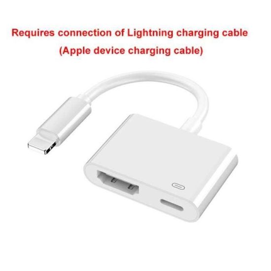 Adaptateur Lightning Vers HDMI Et AV - Pour IPhone, IPad - Affichage Écran Sur TV/Projecteur - 8