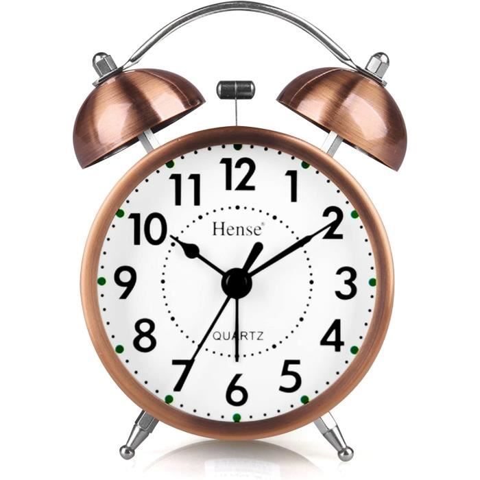 Réveil Rétro Silencieux Zhouba - Aucun Bruit De Tic-tac, Finition Bronze, Design Vintage Pour Votre Intérieur