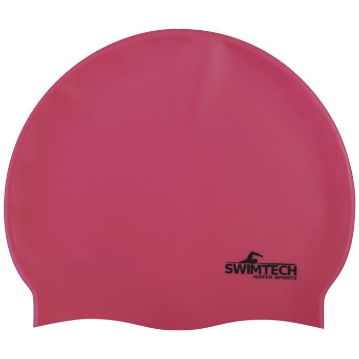Bonnet De Bain En Silicone 2 Pièces - Pour Cheveux Longs/courts - Enfants Et Adultes - Noir Et Rose, Extensible