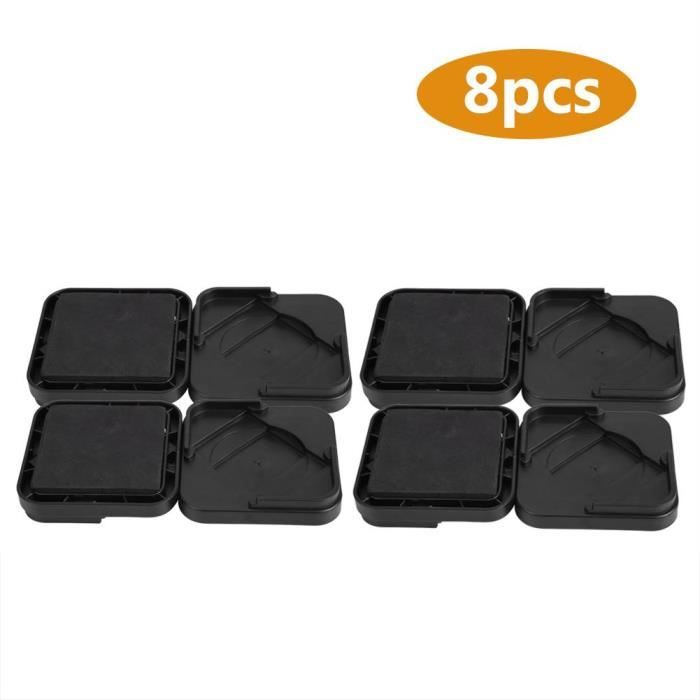 8pcs Rehausseurs de meubles Jambes de meubles en plastique antidérapant pour chaises de canapé-bureau-table-lit-BOB