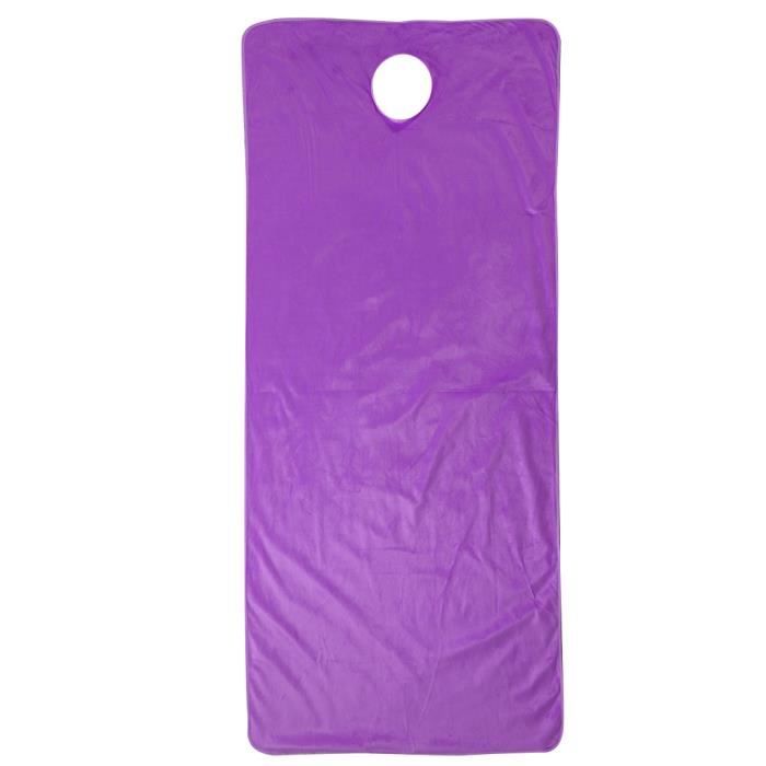 Housse de Table de Massage, Drap de Lit Massage avec Trou Respiration Pour Visage Pour Table Soins de Spa - Violet