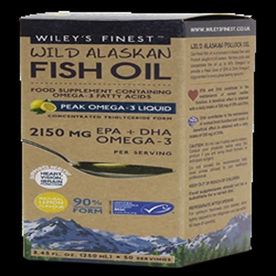 Finest UK Wiley fournit 2150mg d'EPA + DHA par cuillère à café 1300mg d'EPA et 850m