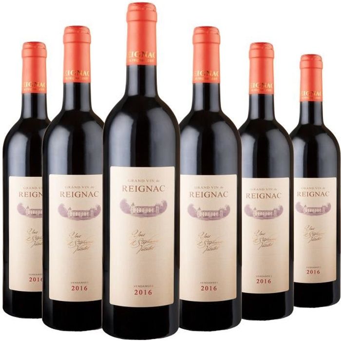 GRAND VIN DE REIGNAC 2016 - CHATEAU DE REIGNAC - Lot de 6 bouteilles de 75cl - Vin Rouge -Note 94/100-Bordeaux Supérieur