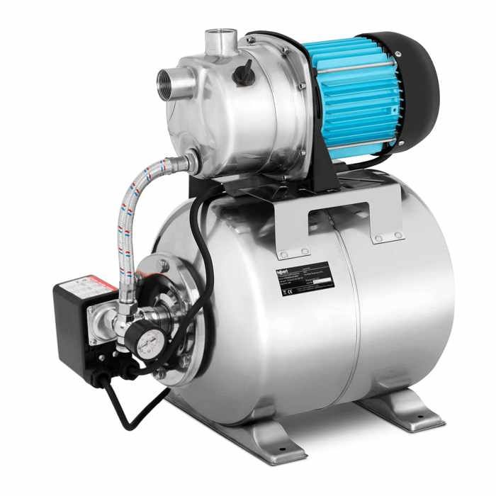 Pompe de Surface Groupe Hydrophore Surpresseur Autoamorçante Hillvert HT-ROBSON-JP1000CS (1 000 W 3 100 l/h Prof max 9 m 19 l)
