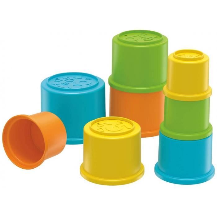 Fisher-Price Huit Gobelets Gigognes, Jouet À Attraper, Empiler, Ranger Ou À Emboîter Pour Développer La Motricité Fine De Bébé, Dès