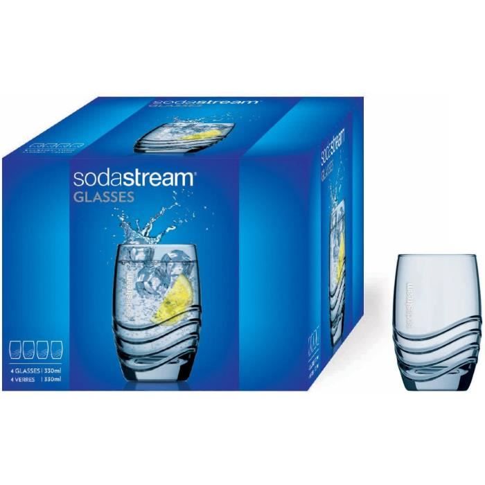 GAZEIFICATEUR - MACHINE A SODAS Sodastream Verres à eau et soda – 4 unités – 4 x 330 ml – Transparent – Compatible83