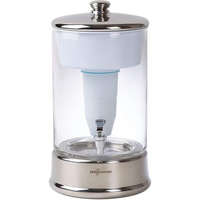 Système de filtration d'eau de 9 litres en verre, avec Indicateur de qualité d'eau gratuit - Sans BPA et certifié pour réduire le pl