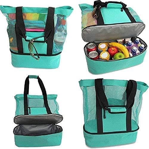 Sac de pique-nique surdimensionné pour femme avec fermeture éclair Sac fourre-tout isotherme pour le camping les voyages les vacan