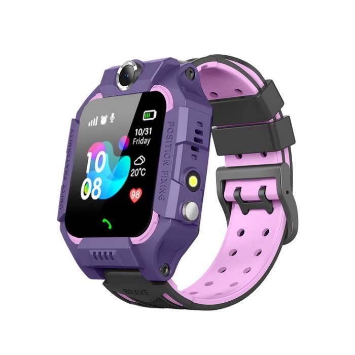 La montre-téléphone pour enfants de six générations, la montre de positionnement imperméable pour étudiants, la montre Garçon Violet
