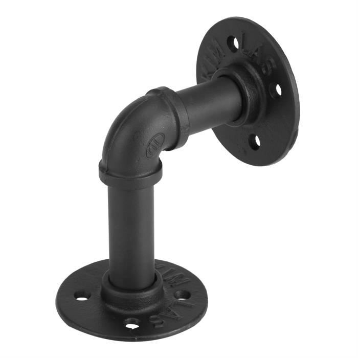Sonew étagère murale Support de support d'étagère de tuyau industriel en fer noir bricolage décor à la maison Support mural #