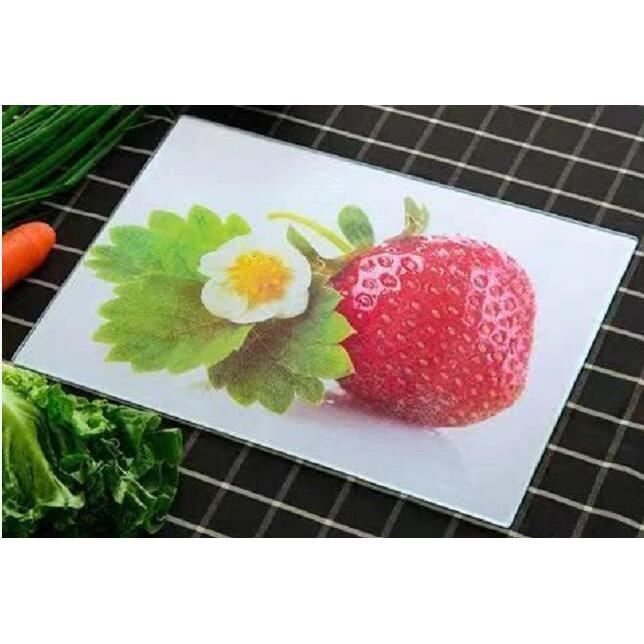 Planche à découper,Planche à découper en verre trempé Planche à découper pour fruits, plaque de légumes - Type strawberry-350x250mm