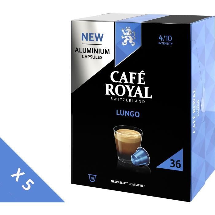 CAFE ROYAL Café Capsules en aluminium Lungo - Lot de 5 x 36 capsules