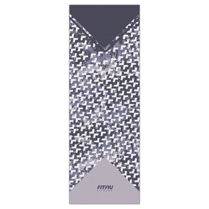 Tapis de yoga MAT-G50 VIOLET antidérapant, 0,5cm d'épaisseur, léger, design géométrique, 173x61x0.5cm - FITFIU Fitness
