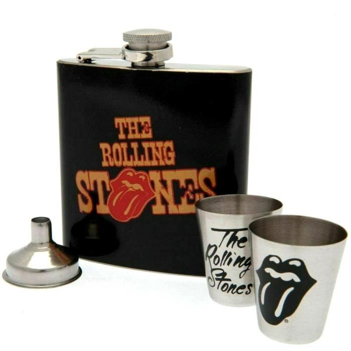 Coffret cadeau Rolling Stones The Tongues flasque verre shot entonnoir acier GUIZMAX