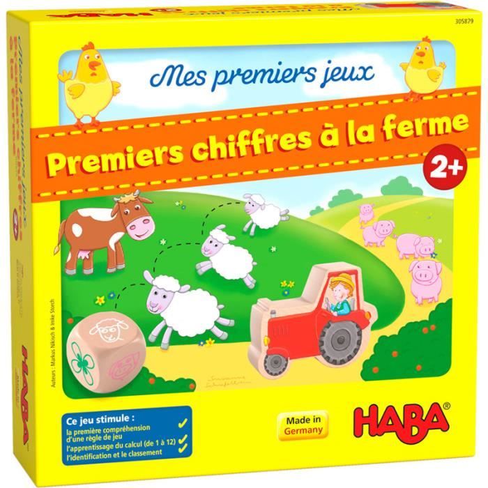 Mes premiers jeux Haba - Premiers chiffres à la ferme - Jeux de société - Jeux pour enfants - Jeux de plateau