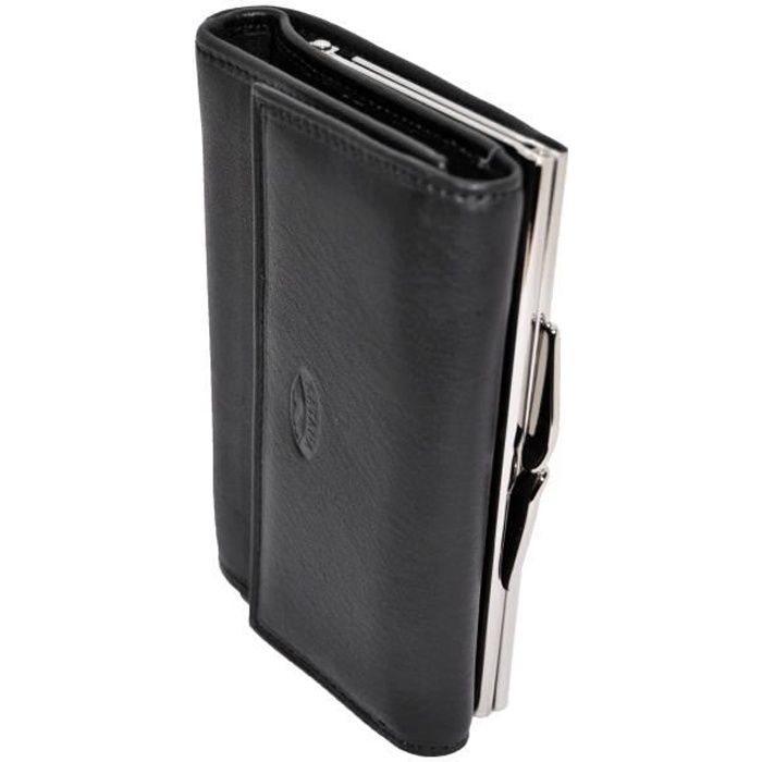KATANA Porte feuille porte monnaie avec fermoir en cuir réf 553011 noir (3 couleurs disponible)