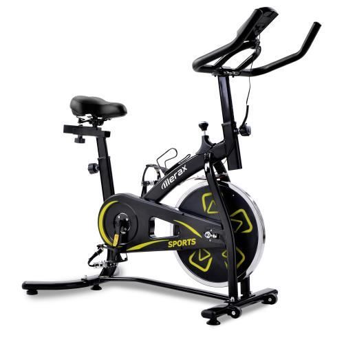 KirinSport Vélo d'exercice Vélo de cyclisme en Salle avec Volant d'inertie 8 kg Console LCD Siège Guidon réglables Noir jaune