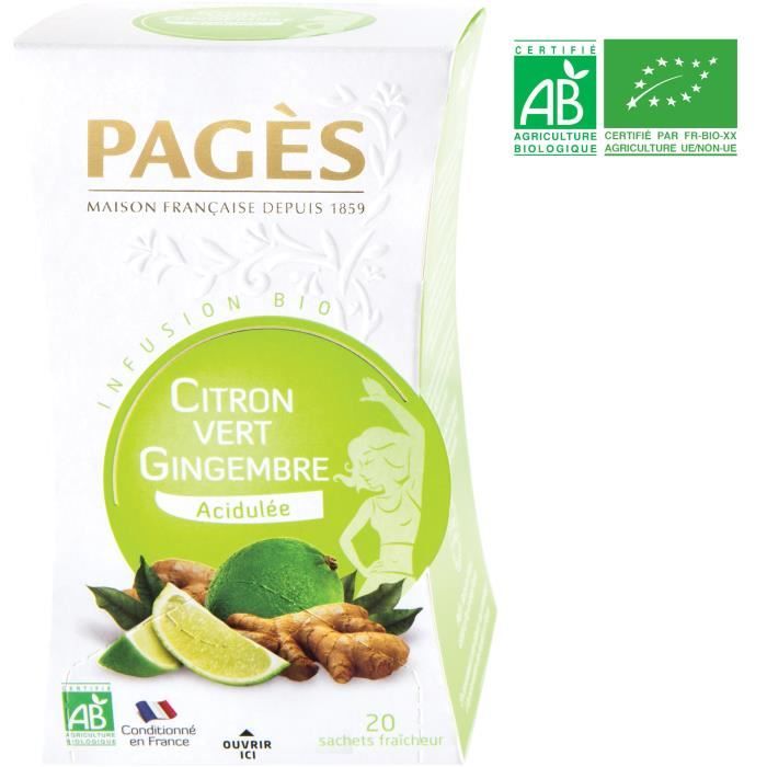 PAGES Infusion Citron Vert - Gingembre - Bio