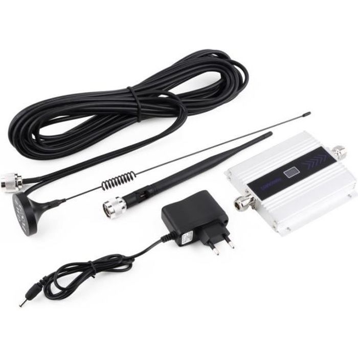 Booster amplificateur répéteur de signal mobile GSM 900 2G 3G 4G Mhz avec Antenne extérieur couverture 150m²
