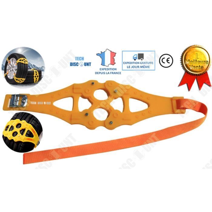 TD® Chaîne neige universelle voitures pneu facile à installer antidérapante protection réglable largeur encliquetable pratique solid