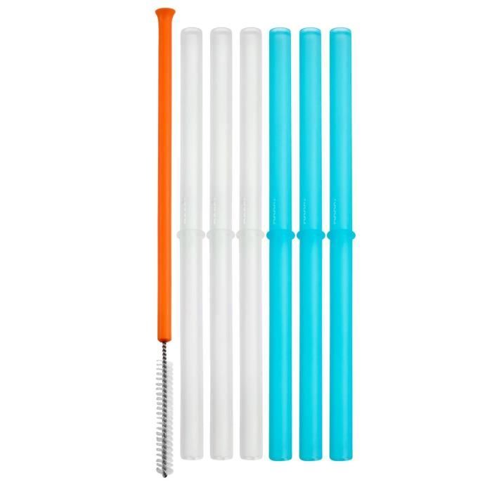 TOMY Snug 6 pailles en silicone et 1 Ecouvillon