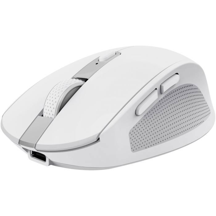 Trust Ozaa Souris sans Fil Bluetooth + 2.4GHz Souris Silencieuse Compacte Multi-appareils 60% de Plastiques Recyclés - Blanc