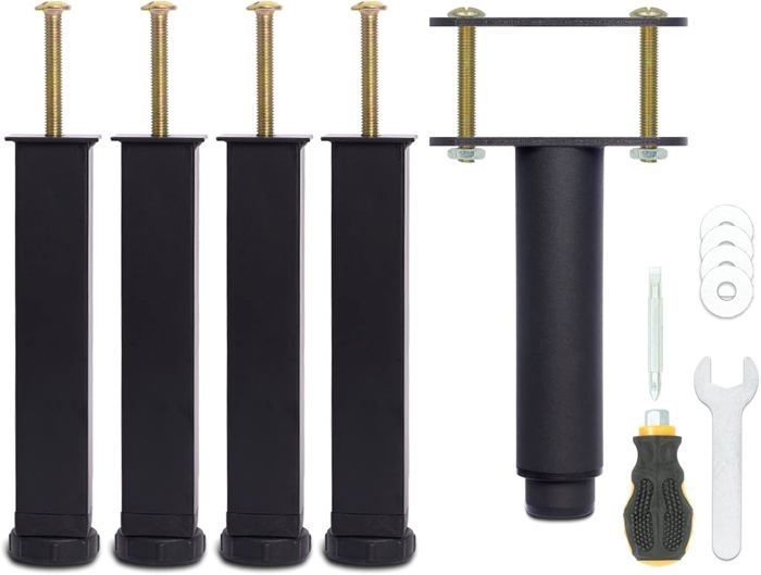 Lot De 4 Pieds De Lit Réglables De 17,8 À 33 Cm, Pieds De Support De