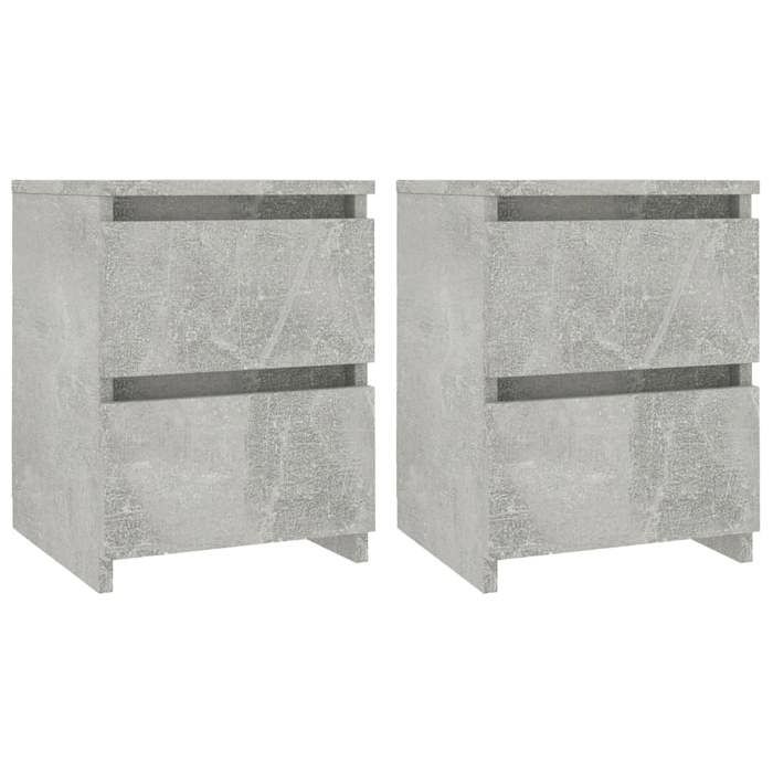 CLOUD Lot de 2 Tables de chevet - élégant Design - Gris béton 30x30x40 cm Bois d’ingénierie CHYNEW8620798