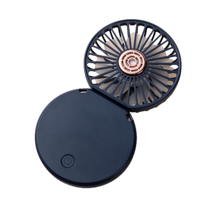 Ventilateur de cou portable - GIGICIAL - Pliable - Rechargeable USB - 3 vitesses - Bleu foncé - Gigicial