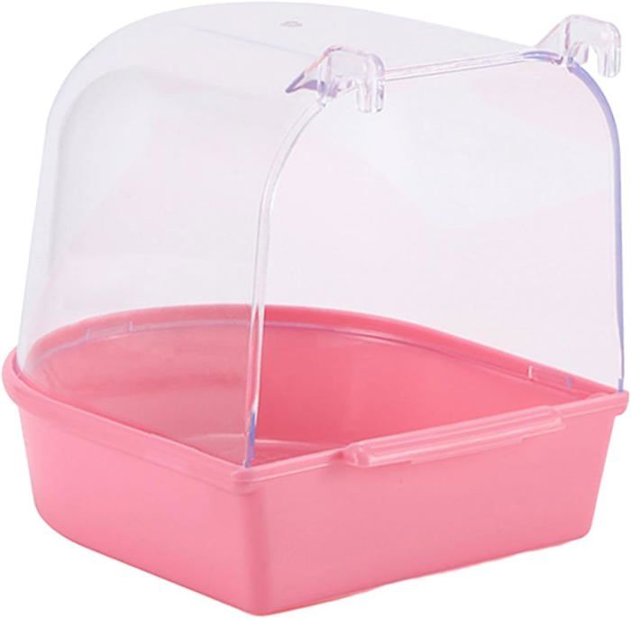 Comparer les prix de Baignoire à Oiseaux, boîte de Bain Transparente pour Oiseaux et perroquets, avec Crochets, Accessoire de Cage à Oiseaux