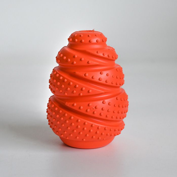 Meilleurs prix pour Jouet pour chien en caoutchouc avec distribution de friandises couleur orange taille M pour chiens jusquà 30kg