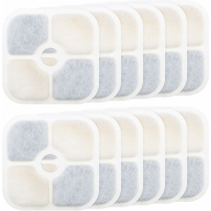 Comparer les prix de 12 Filtres Fontaine Chat Compatibles Catit PIXI 43717, 8.4x8.4cm